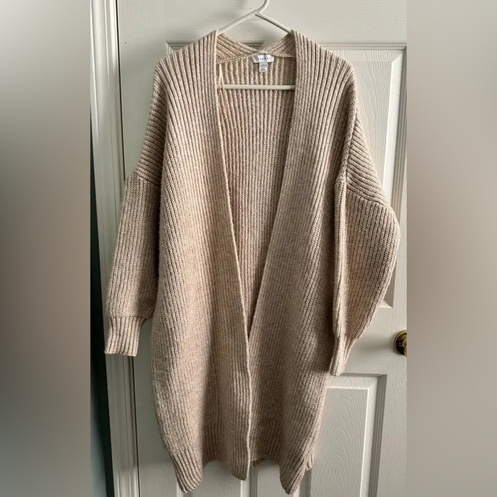 Topshop Beige Ribbed Cardigan by topshop